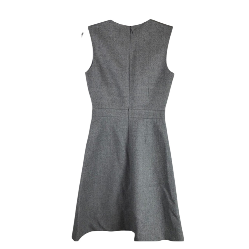 J.Crew Sleeveless Grey Wool A-Line Dress - Picture 2 of 5